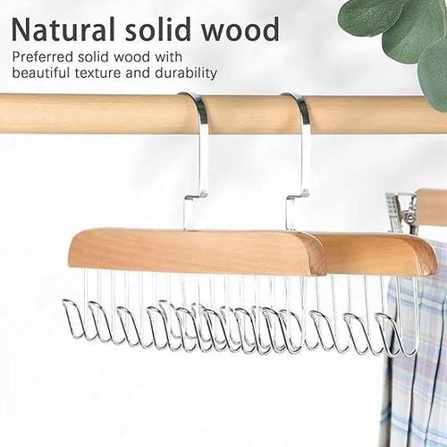 Hanger Organizer with 8 Hooks | 8 Hooks Wooden Hanger Organizer