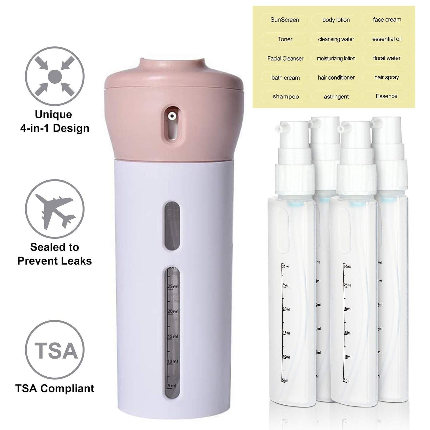 4 in 1 Travel Makeup Bottle