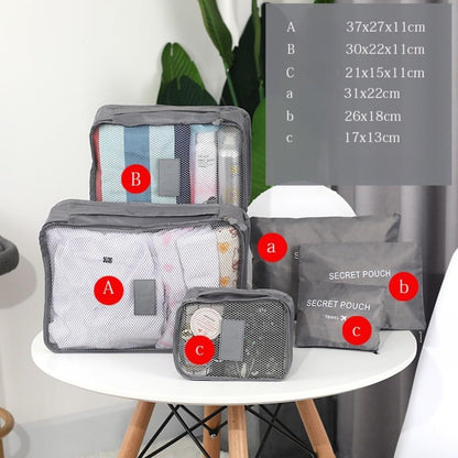 6 Pcs Travel Storage Bag Set | Travel Organizer Bag | Clothes Organizer | Suitcase Organizer