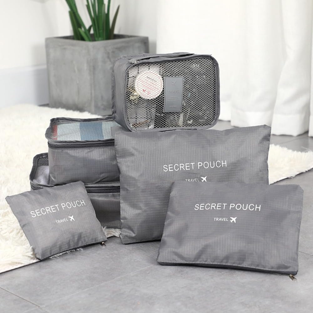 6 Pcs Travel Storage Bag Set | Travel Organizer Bag | Clothes Organizer | Suitcase Organizer