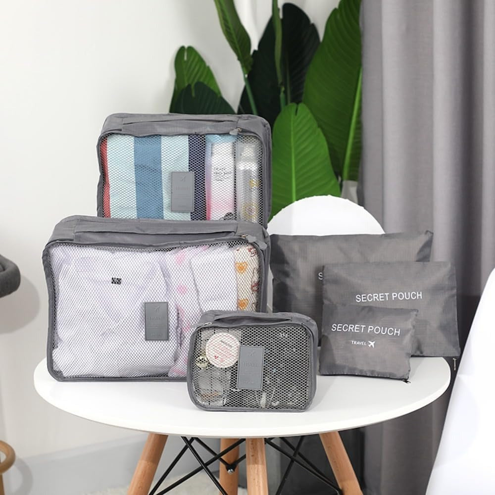 6 Pcs Travel Storage Bag Set | Travel Organizer Bag | Clothes Organizer | Suitcase Organizer