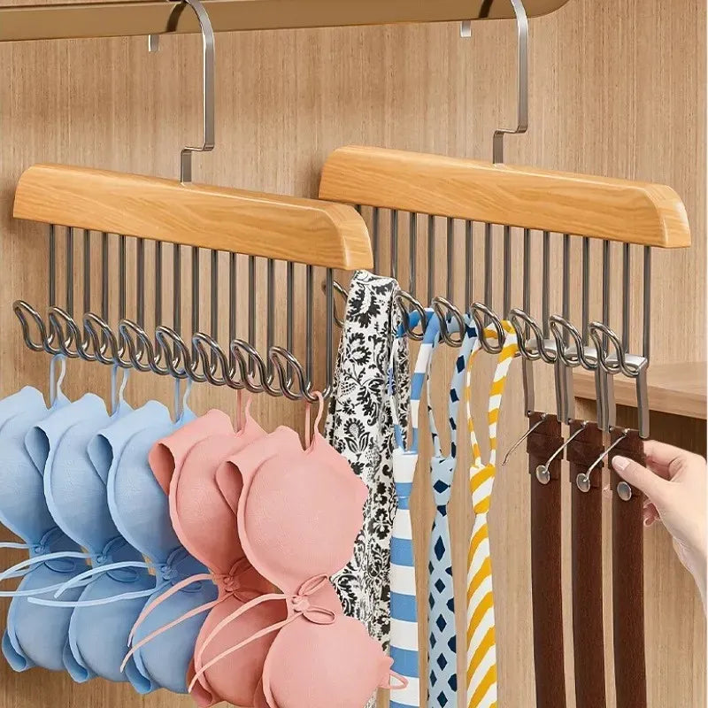 Hanger Organizer with 8 Hooks | 8 Hooks Wooden Hanger Organizer