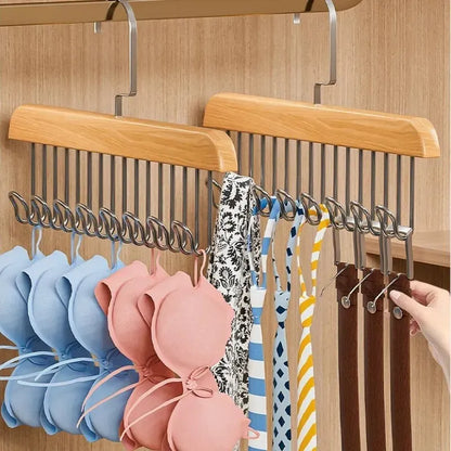 Hanger Organizer with 8 Hooks | 8 Hooks Wooden Hanger Organizer