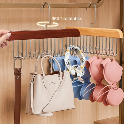 Hanger Organizer with 8 Hooks | 8 Hooks Wooden Hanger Organizer