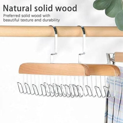 Hanger Organizer with 8 Hooks | 8 Hooks Wooden Hanger Organizer