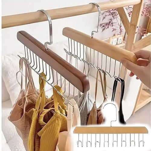 Hanger Organizer with 8 Hooks | 8 Hooks Wooden Hanger Organizer