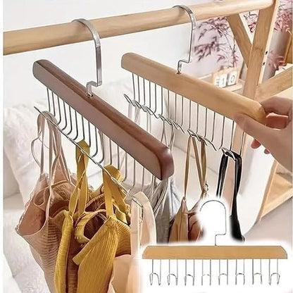 Hanger Organizer with 8 Hooks | 8 Hooks Wooden Hanger Organizer