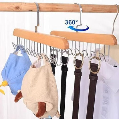 Hanger Organizer with 8 Hooks | 8 Hooks Wooden Hanger Organizer