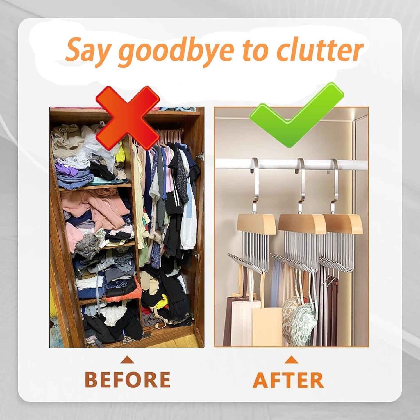 Hanger Organizer with 8 Hooks | 8 Hooks Wooden Hanger Organizer
