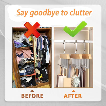 Hanger Organizer with 8 Hooks | 8 Hooks Wooden Hanger Organizer