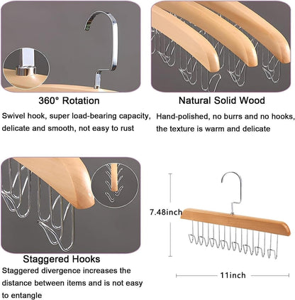 Hanger Organizer with 8 Hooks | 8 Hooks Wooden Hanger Organizer