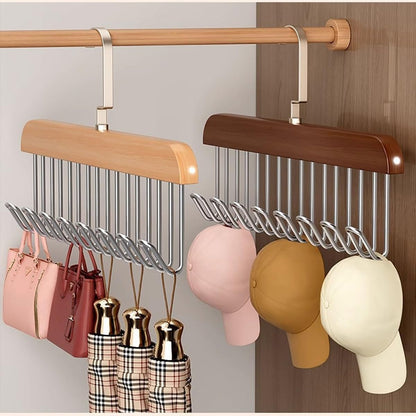 Hanger Organizer with 8 Hooks | 8 Hooks Wooden Hanger Organizer
