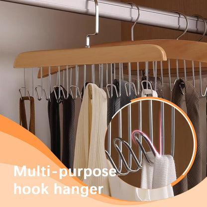 Hanger Organizer with 8 Hooks | 8 Hooks Wooden Hanger Organizer