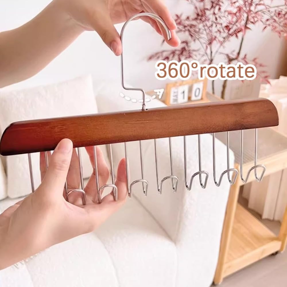 Hanger Organizer with 8 Hooks | 8 Hooks Wooden Hanger Organizer