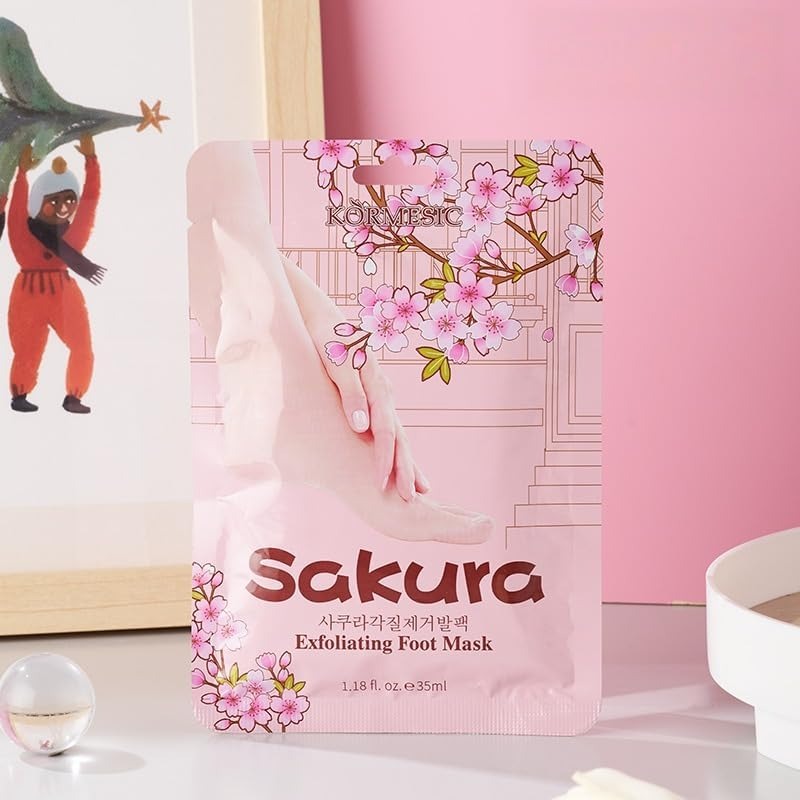 Sakura Exfoliating Foot Mask | Foot Peeling Mask for (Woman and Man)