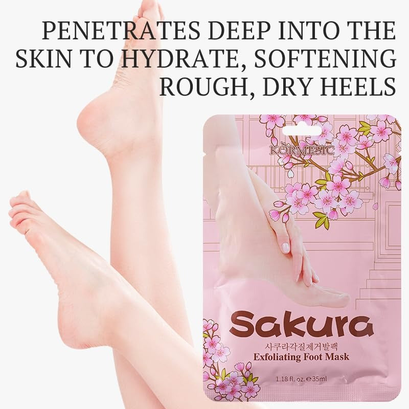 Sakura Exfoliating Foot Mask | Foot Peeling Mask for (Woman and Man)