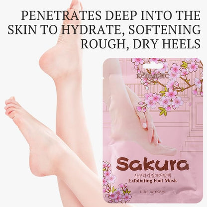 Sakura Exfoliating Foot Mask | Foot Peeling Mask for (Woman and Man)