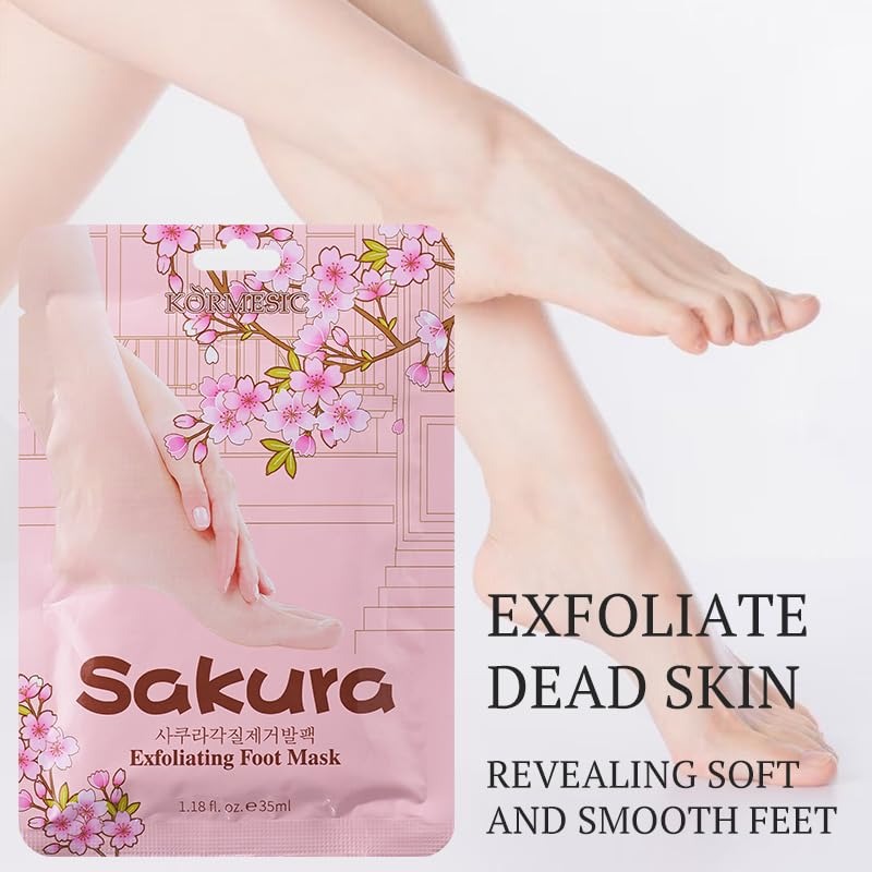 Sakura Exfoliating Foot Mask | Foot Peeling Mask for (Woman and Man)