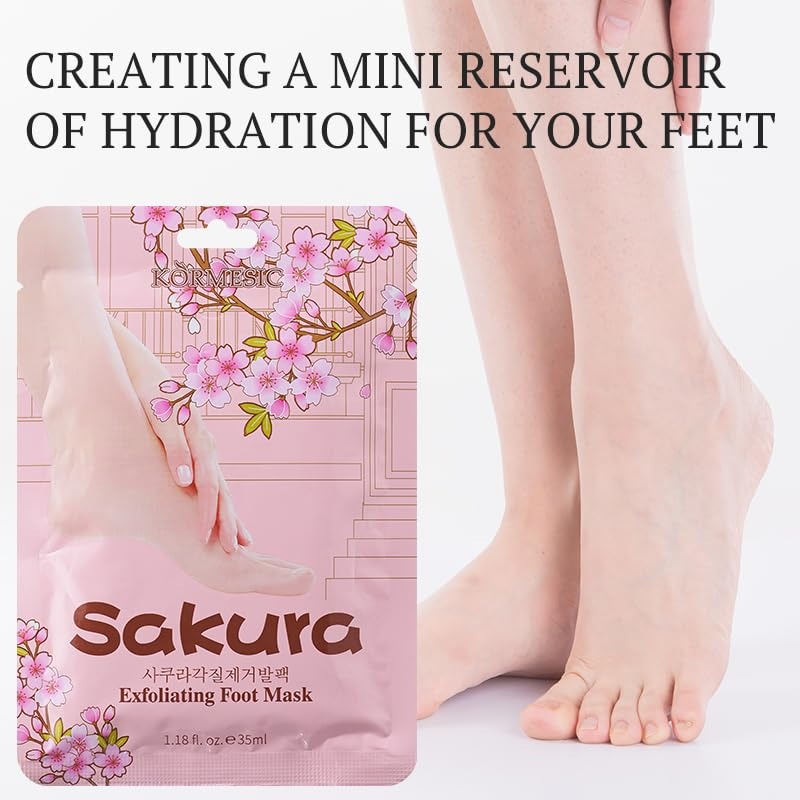 Sakura Exfoliating Foot Mask | Foot Peeling Mask for (Woman and Man)