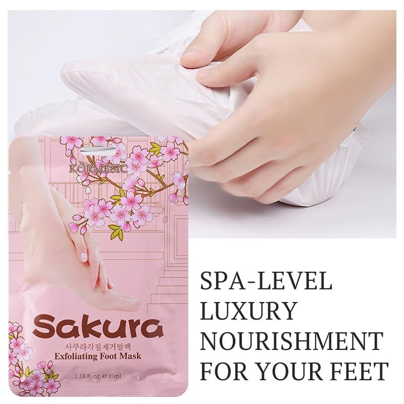 Sakura Exfoliating Foot Mask | Foot Peeling Mask for (Woman and Man)