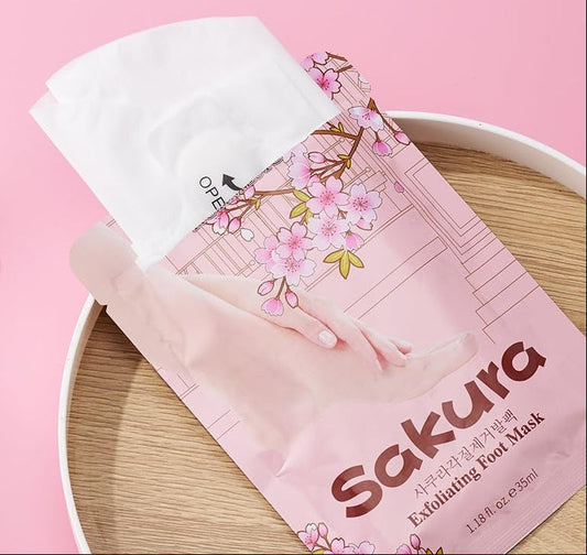 Sakura Exfoliating Foot Mask | Foot Peeling Mask for (Woman and Man)