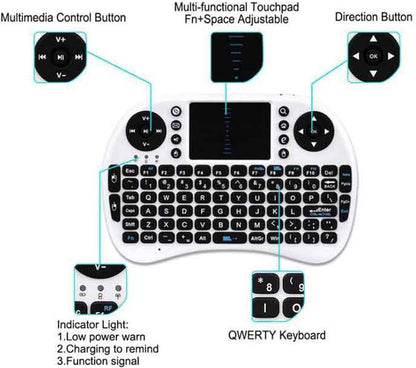 Smart TV Remote Wireless Mini Keyboard + Mouse Pad with RGB Backlight