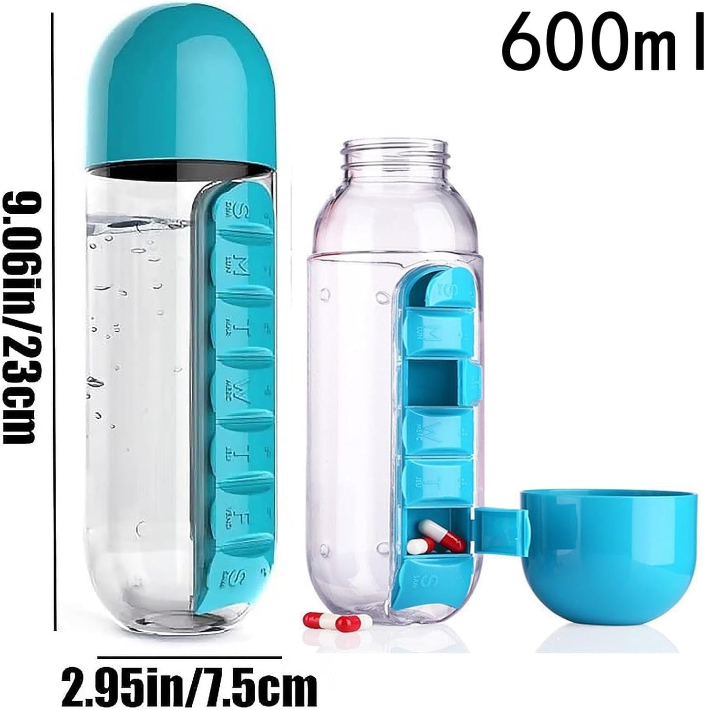 Pill Water Bottle | Bottle with Medicine Box