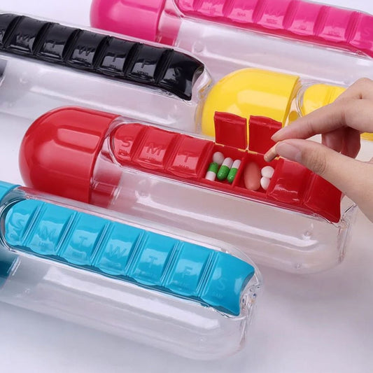 Pill Water Bottle | Bottle with Medicine Box